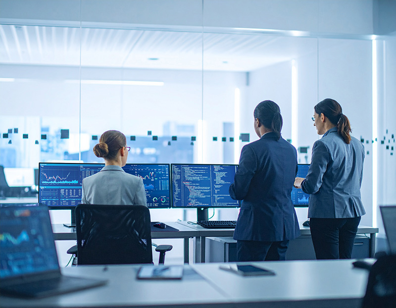 Professional using AI workstation